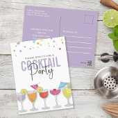 Minimale eenvoudige cocktail Party Moderne uitnodi Briefkaart