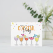 Minimale eenvoudige cocktail Party Moderne uitnodi Briefkaart (Staand voorkant)
