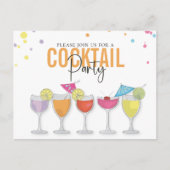 Minimale eenvoudige cocktail Party Moderne uitnodi Briefkaart (Voorkant)