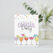 Minimale eenvoudige cocktail Party Moderne uitnodi Briefkaart (Staand voorkant)