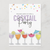 Minimale eenvoudige cocktail Party Moderne uitnodi Briefkaart (Voorkant)