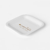 Minimale, eenvoudige, compacte, prettige kerstpapi papieren bordje (Gebogen)