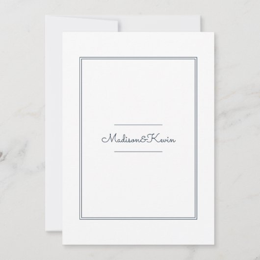 Minimale Eenvoudige Cursieve Uitnodiging van de We (Achterkant)