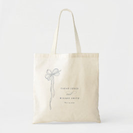Minimale Eenvoudige Donkerblauwe Coquette Strik Br Tote Bag