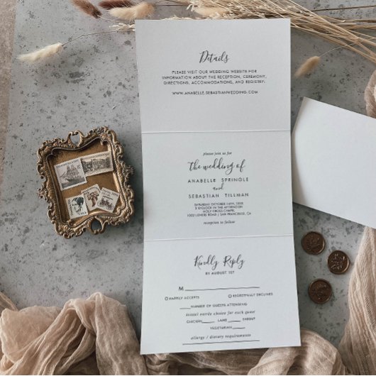 Minimale Eenvoudige drieledige Vette uitnodiging