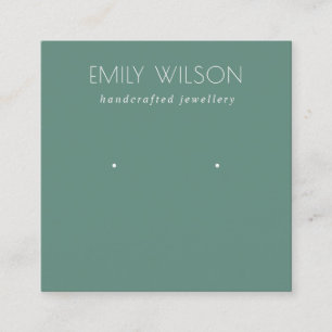 Minimale Eenvoudige Dusky Blue Green Earring Displ Vierkante Visitekaartje