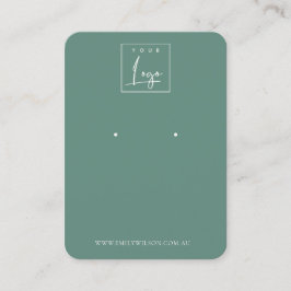 Minimale Eenvoudige Dusky Blue Green Earring Displ Visitekaartje