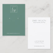 Minimale Eenvoudige Dusky Blue Green Earring Displ Visitekaartje (Voorkant / Achterkant)