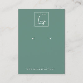Minimale Eenvoudige Dusky Blue Green Earring Displ Visitekaartje