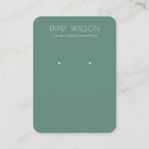 Minimale Eenvoudige Dusky Blue Green Earring Displ Visitekaartje