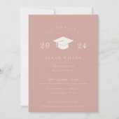 Minimale Eenvoudige Dusky Blush Pink Graduation Pa Kaart (Voorkant)