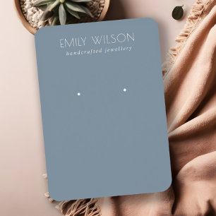 Minimale Eenvoudige, duuskige blauwe oorring Visitekaartje