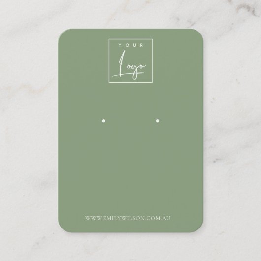 Minimale eenvoudige, duuskige, groene oorstscherm visitekaartje (Voorkant)