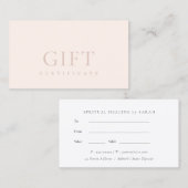 Minimale eenvoudige duusky roze blush-cadeaubon visitekaartje (Voorkant / Achterkant)