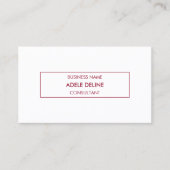 Minimale eenvoudige, eenvoudige Rode Consultant Visitekaartje (Voorkant)