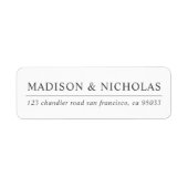 Minimale Eenvoudige Elegant Chic Return-adres Etiket (Voorkant)