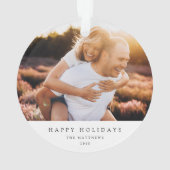 Minimale Eenvoudige Elegant-kerstpaarfoto Ornament (achterkant)