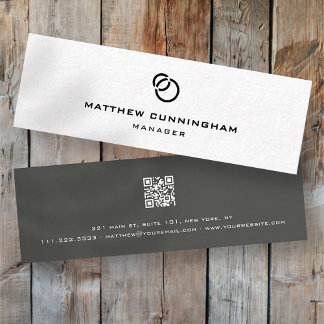 Minimale Eenvoudige Elegant Moderne Logo- en QR-co Mini Visitekaartje