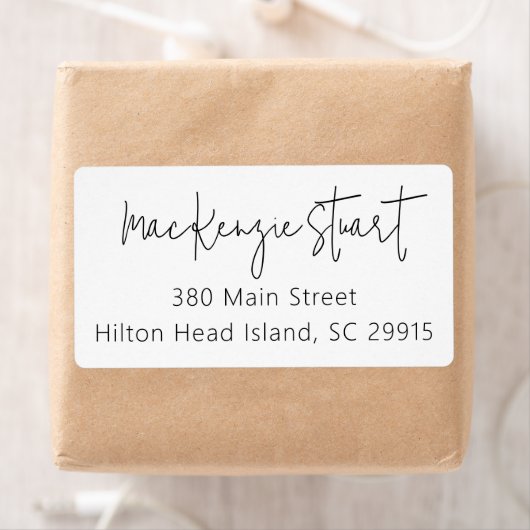 Minimale Eenvoudige Elegant Script Adres Verzendin Etiket (Insitu)