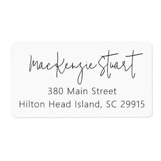 Minimale Eenvoudige Elegant Script Adres Verzendin Etiket (Voorkant)