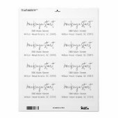 Minimale Eenvoudige Elegant Script Adres Verzendin Etiket (Full Sheet)