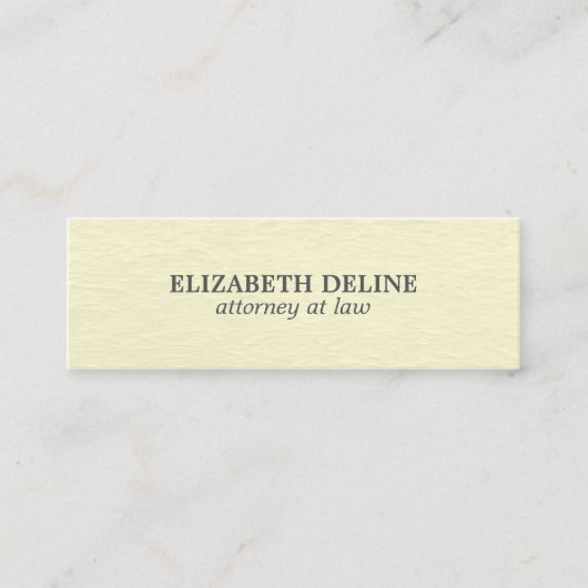 Minimale Eenvoudige Elegant Texture Attorney Mini Visitekaartje (Voorkant)