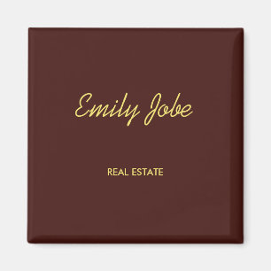 Minimale eenvoudige elegantbruin magneet