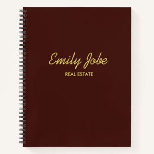 Minimale eenvoudige elegantbruin notitieboek