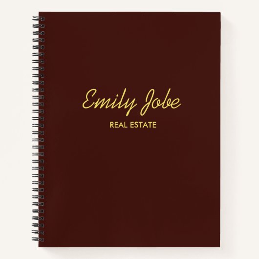 Minimale eenvoudige elegantbruin notitieboek (Voorkant)