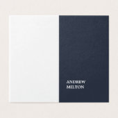 Minimale eenvoudige elegante blauwe consultant visitekaartje (Buitenkant ongevouwen)