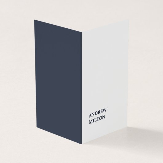 Minimale eenvoudige elegante blauwe consultant visitekaartje (Buitenkant)