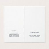 Minimale eenvoudige elegante blauwe consultant visitekaartje (Binnenkant ongevouwen)