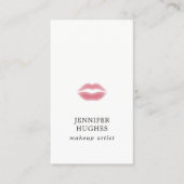 Minimale Eenvoudige Elegante Bleke Roze Lips Make- Visitekaartje (Voorkant)