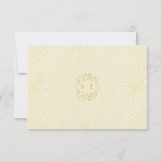 Minimale Eenvoudige Elegante Bloemenbruiloft RSVP (Achterkant)