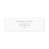 Minimale eenvoudige elegante bruiloft retour adres etiket (Voorkant)