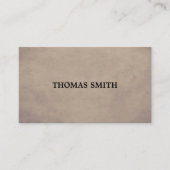 Minimale eenvoudige elegante bruin-textuurconsulta visitekaartje (Voorkant)