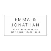 Minimale eenvoudige elegante namen paar retour adr rubberstempel (Afrduk)