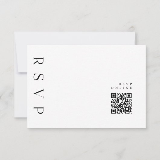 Minimale eenvoudige elegante RSVP QR-codelijst (Achterkant)