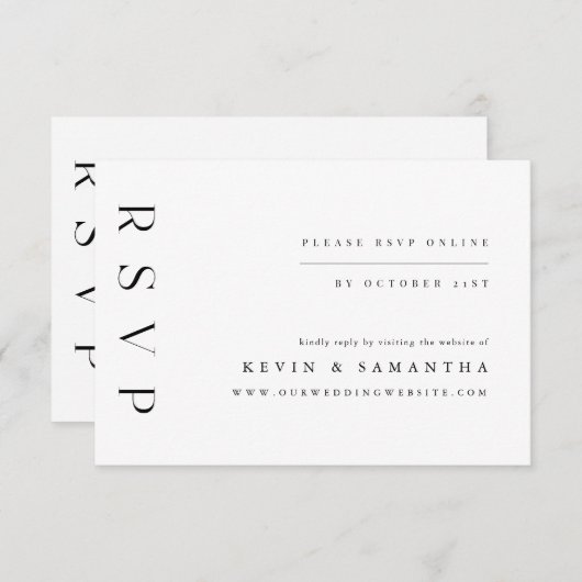 Minimale eenvoudige elegante RSVP QR-codelijst (Voorkant / Achterkant)