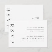 Minimale eenvoudige elegante RSVP QR-codelijst Kaartje (Voorkant / Achterkant)
