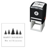 Minimale Eenvoudige Elegante Schone Witte Kerstmis Zelfinktende Stempel (In situ)