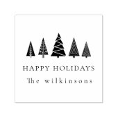 Minimale Eenvoudige Elegante Schone Witte Kerstmis Zelfinktende Stempel (Design)