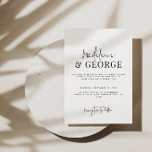 Minimale eenvoudige elegante scriptfotobruiloft kaart