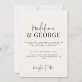 Minimale eenvoudige elegante scriptfotobruiloft kaart (Voorkant)