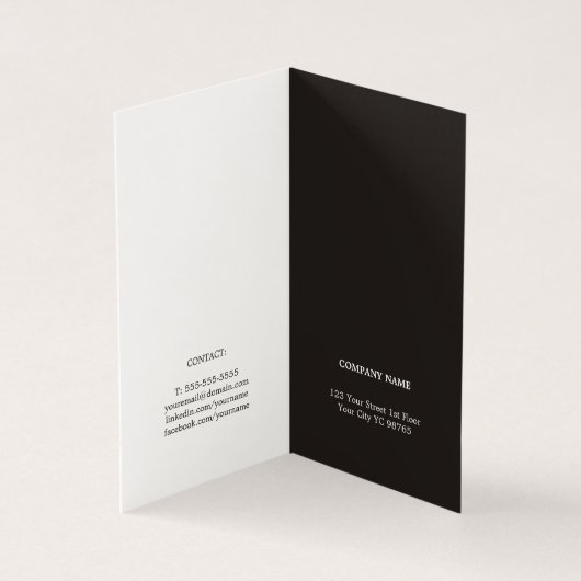 Minimale eenvoudige elegante zwarte consultant visitekaartje (Binnen)