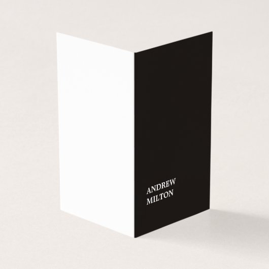 Minimale eenvoudige elegante zwarte consultant visitekaartje (Buitenkant)