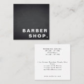 Minimale eenvoudige elegantie Blackboard Barber Sh Vierkante Visitekaartje (Voorkant / Achterkant)