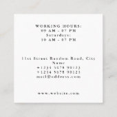 Minimale eenvoudige elegantie Blackboard Barber Sh Vierkante Visitekaartje (Achterkant)