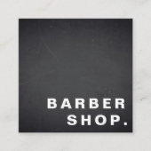 Minimale eenvoudige elegantie Blackboard Barber Sh Vierkante Visitekaartje (Voorkant)