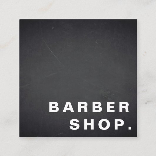 Minimale eenvoudige elegantie Blackboard Barber Sh Vierkante Visitekaartje (Voorkant)